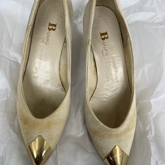 BROWNS Cream Gold Pump Sz9 - Picture 2 of 4